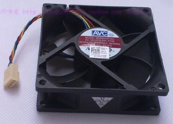 Dell Inspiron 580 580S XPS 8100 0TJ5T2 TJ5T2 DS08025R12U P158 DC12V 0.70A 8025 80x80x25mm 4Pin CPU Cooling Fan