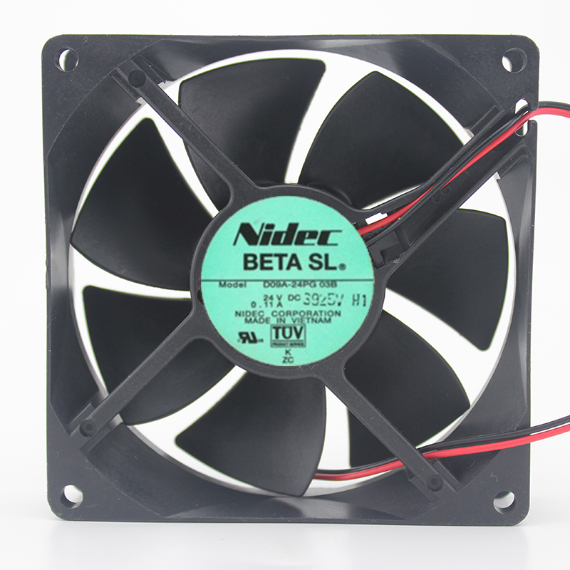 Nidec D09A-24PG 03B DC24V 0.11A 9025 9CM 90MM 90X90X25MM 2Wire 2Pin Cooling Fan