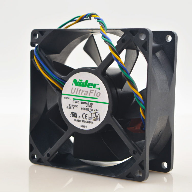 Nidec T92E12BMA7-07 Z062 0205G FB HF1 DC12V 0.66A 9CM 90MM 92X92X38MM 4Wire Cooling Fan