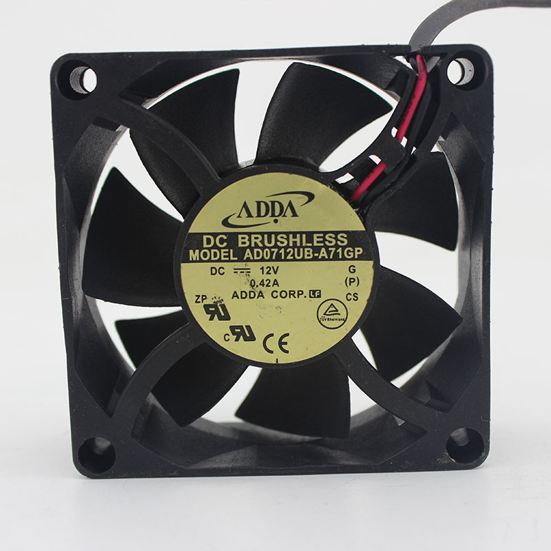 ADDA AD0712UB-A71GP DC12V 0.42A 7025 7CM 70MM 70*70*25MM 2Wire 2Pin Cooling Fan