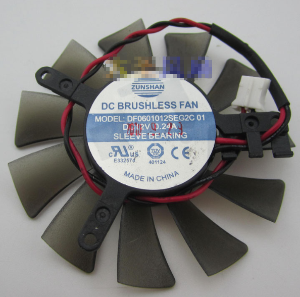 Zotac GT630 6010 ZUNSHAN DF0601012SEG2C-01 DC12V 32x39x43mm 54mm 55x55x10mm 60mm 2pin 2Wire Graphics Card Cooling Fan