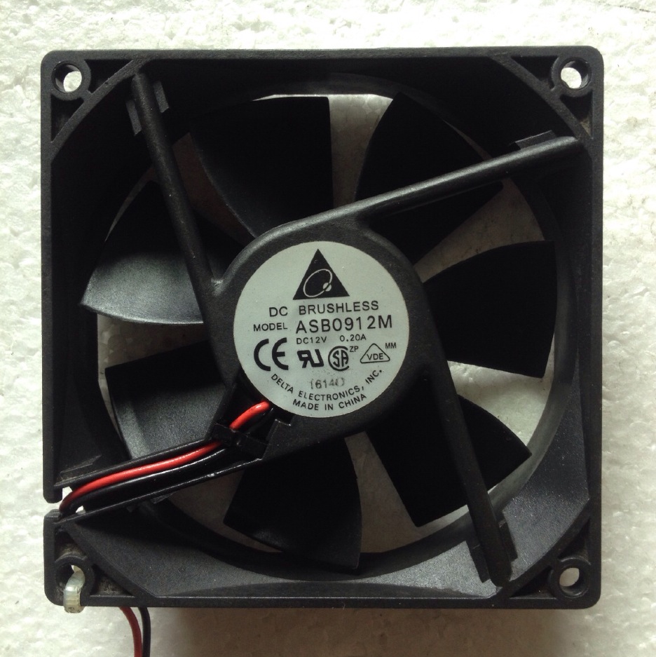Delta Electronics ASB0912M DC12V 0.20A 9225 9CM 92mm 92X92X25mm 2Pin 2Wire Cooling Fan