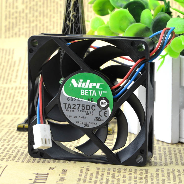 Nidec TA275DC C35598-58 GFOX DC12V 0.48A 7015 7CM 70mm 70X70X15mm 3-pin Cooling Fan